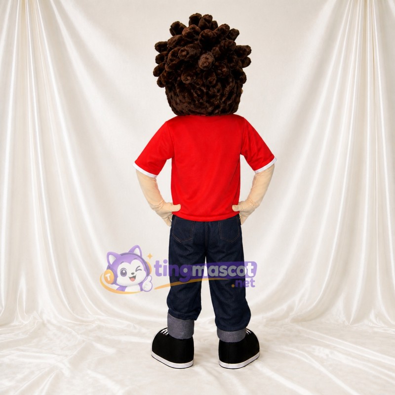 Red Boy Character Mascot Costume Full Body for Adults School Events