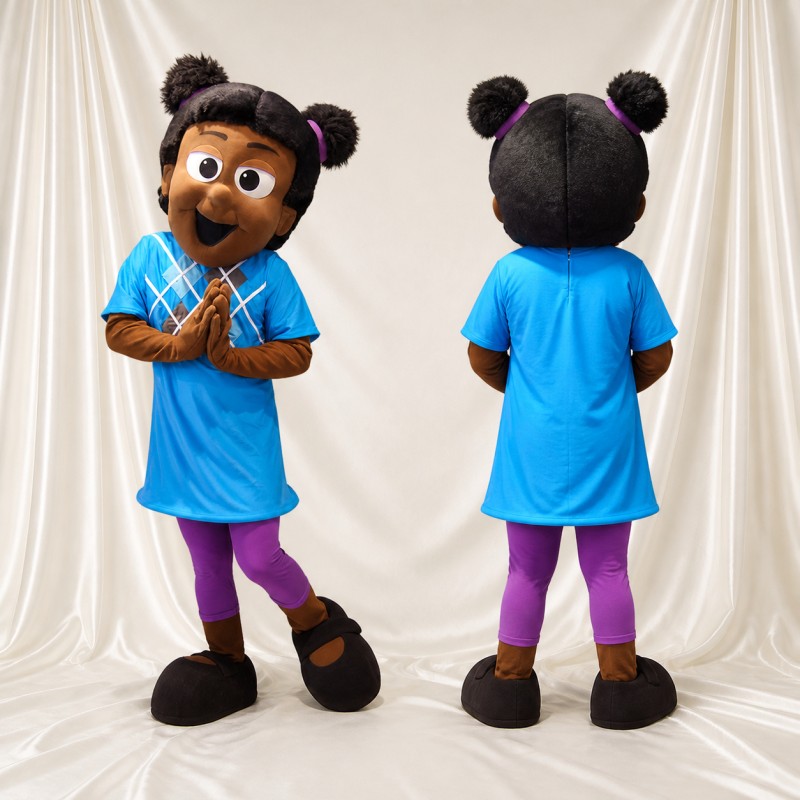 Cartoon Buns Girl Character Mascot Costume Full Body for Adults School Events