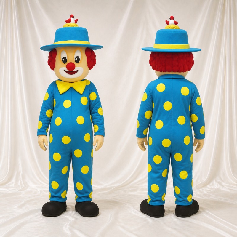 Blue Clown Mascot Costume Full Body for Adults Events