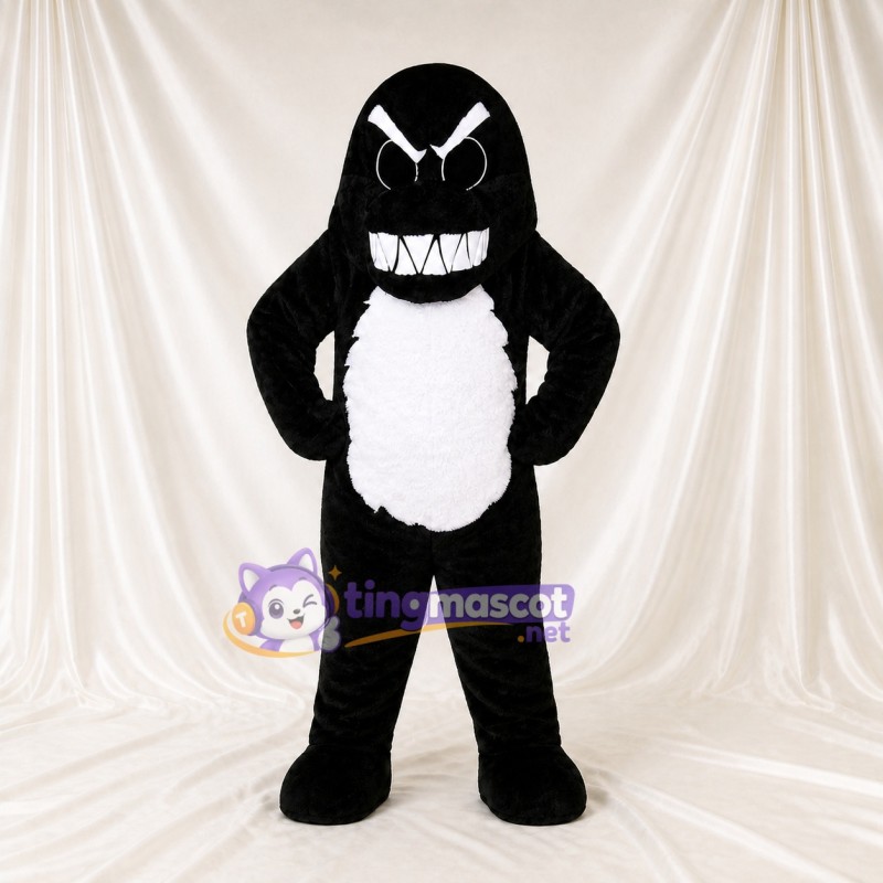 Black Monster Mascot Costume Full Body for Adults Sports Events