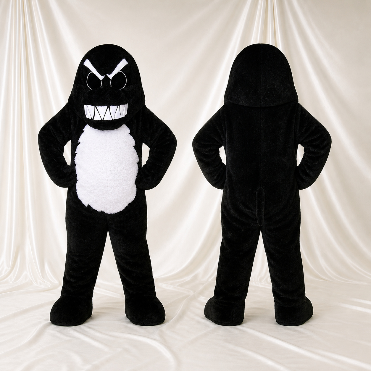 Black Monster Mascot Costume Full Body for Adults Sports Events Black Monster Mascot Costume Full Body for Adults Sports Events