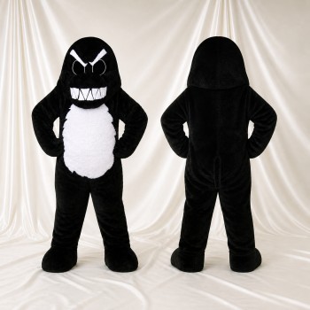 Schwarzes Monster Maskottchenkostüm Ganzkörper für Erwachsene Sportveranstaltungen