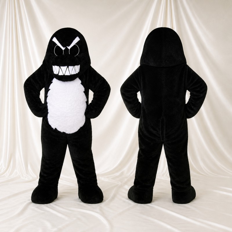 Black Monster Mascot Costume Full Body for Adults Sports Events