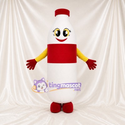 White Bottle Character Mascot Costume Full Body for Adults Trade Shows