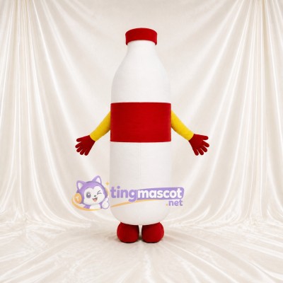 White Bottle Character Mascot Costume Full Body for Adults Trade Shows