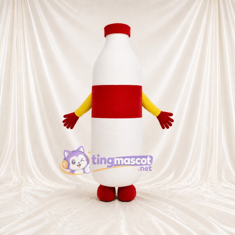 White Bottle Character Mascot Costume Full Body for Adults Trade Shows