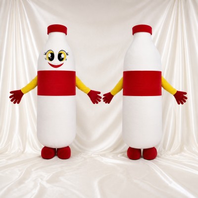 White Bottle Character Mascot Costume Full Body for Adults Trade Shows