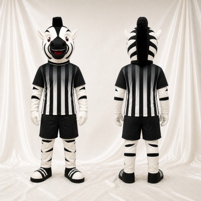 Black Zebra Mascot Costume Full Body for Adults Sports Events