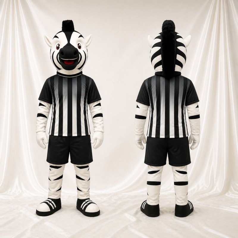 Black Zebra Mascot Costume Full Body for Adults Sports Events