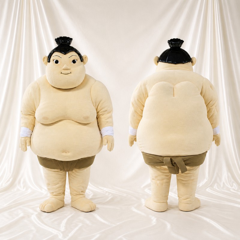 Sumo Wrestler Mascot Costume Full Body for Adults Stage Events