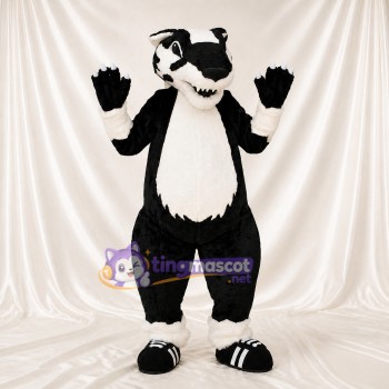 Black Badger Mascot Costume Full Body for Adults School Events
