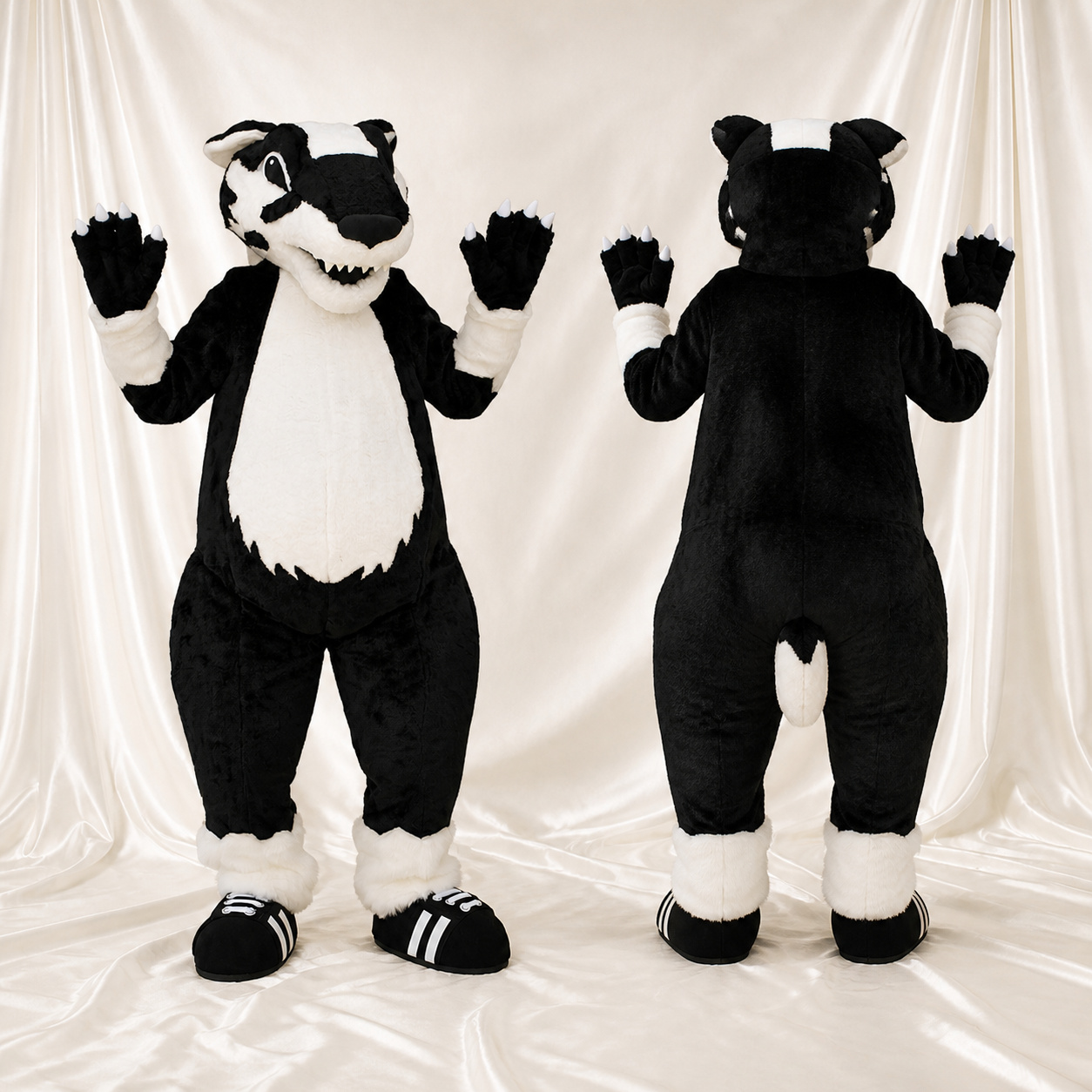 Costume de mascotte blaireau noir intégral pour adultes – événements scolaires Costume de mascotte blaireau noir intégral pour adultes – événements scolaires