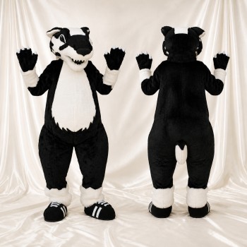 Black Badger Mascot Costume Full Body for Adults School Events