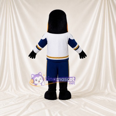 Athletic Black Bird Mascot Costume Full Body for Adults Sports Events