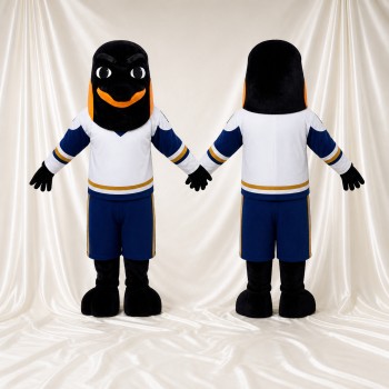 Athletic Black Bird Mascot Costume Full Body for Adults Sports Events