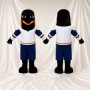 Athletic Black Bird Mascot Costume Full Body for Adults Sports Events