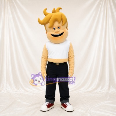Blond Boy Character Mascot Costume Full Body for Adults Sports Events