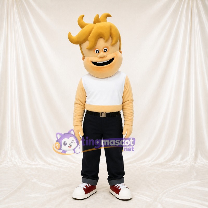 Blond Boy Character Mascot Costume Full Body for Adults Sports Events