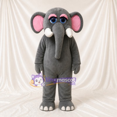 Classic Gray Elephant Mascot Costume Full Body for Adults Zoos