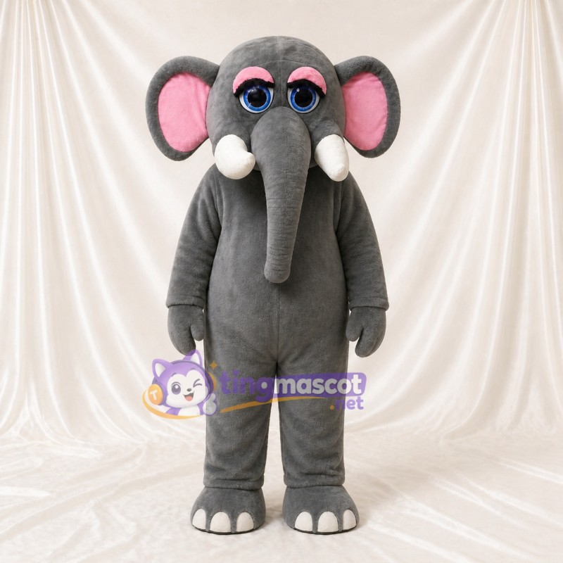 Classic Gray Elephant Mascot Costume Full Body for Adults Zoos