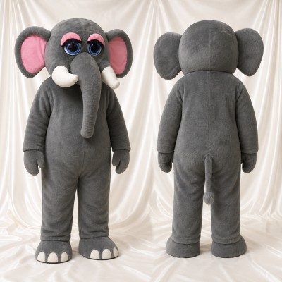 Classic Gray Elephant Mascot Costume Full Body for Adults Zoos