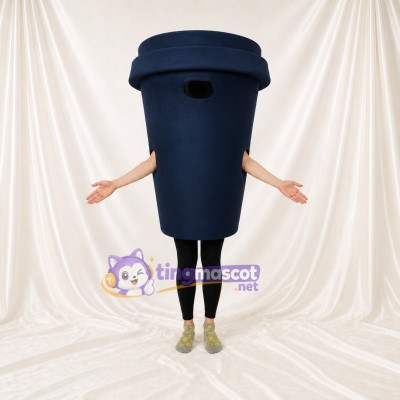 Navy Coffee Cup Mascot Costume Full Body for Adults Food Events