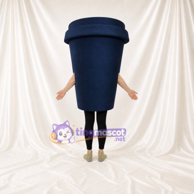 Navy Coffee Cup Mascot Costume Full Body for Adults Food Events