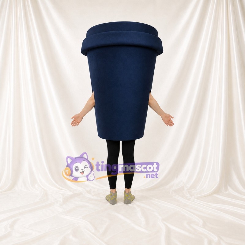 Navy Coffee Cup Mascot Costume Full Body for Adults Food Events