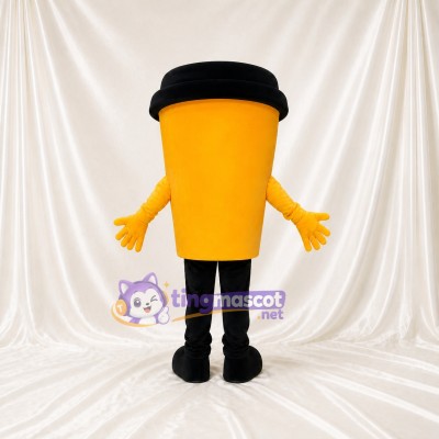 Orange Coffee Cup Mascot Costume Full Body for Adults Food Events