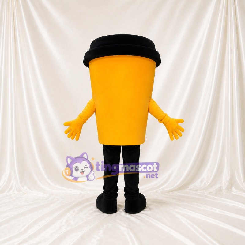 Orange Coffee Cup Mascot Costume Full Body for Adults Food Events