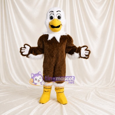 Brown Bald Eagle Mascot Costume Full Body for Adults Sports Events