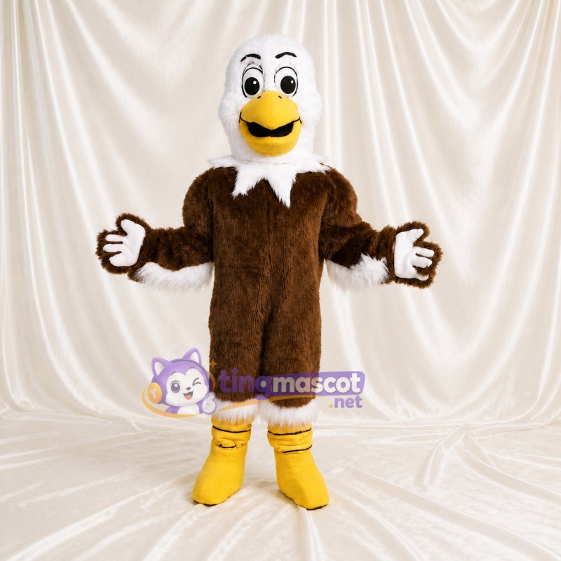 Brown Bald Eagle Mascot Costume Full Body for Adults Sports Events
