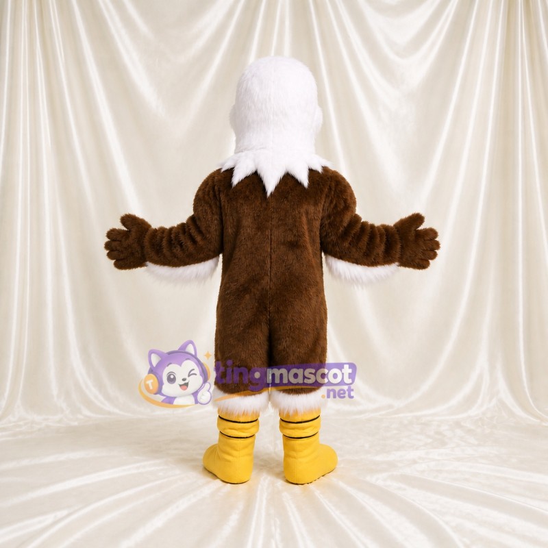 Brown Bald Eagle Mascot Costume Full Body for Adults Sports Events