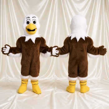 Brown Bald Eagle Mascot Costume Full Body for Adults Sports Events