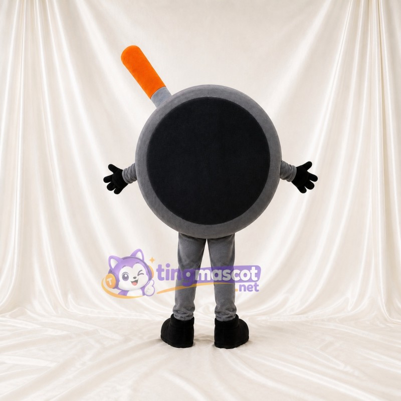 Black Frying Pan Mascot Costume Full Body for Adults Food Events