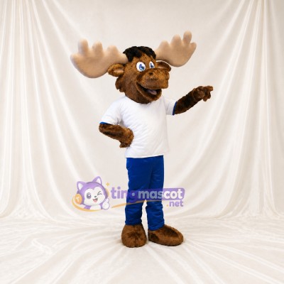 Shirt Antlers Moose Mascot Costume Full Body for Adults Sports Events
