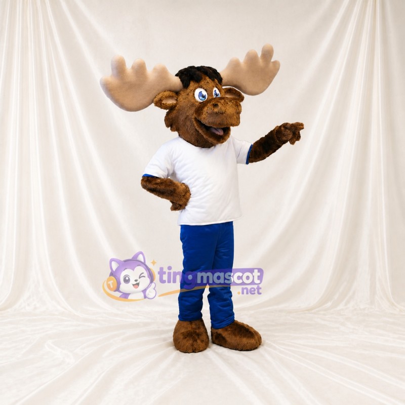 Shirt Antlers Moose Mascot Costume Full Body for Adults Sports Events