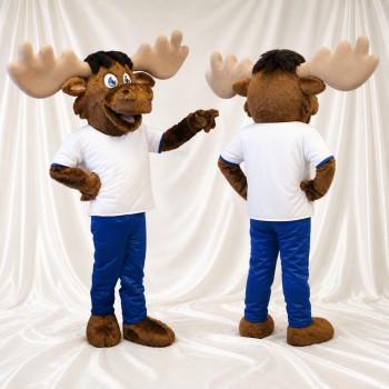 Orignal à Bois de Cerf et Chemise Costume de mascotte intégral pour adultes Événements sportifs