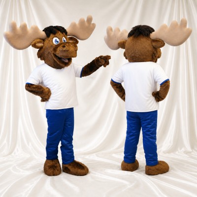 Shirt Antlers Moose Mascot Costume Full Body for Adults Sports Events