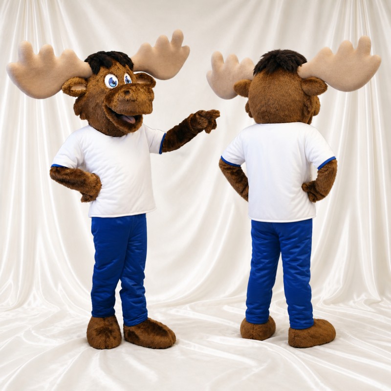 Shirt Antlers Moose Mascot Costume Full Body for Adults Sports Events