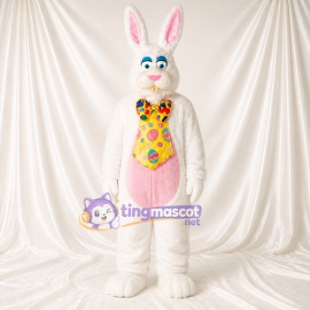 Dapper White Rabbit Mascot Costume Full Body for Adults Christmas