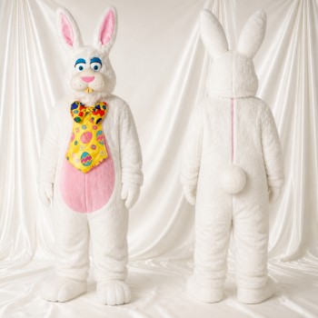 Dapper White Rabbit Mascot Costume Full Body for Adults Christmas