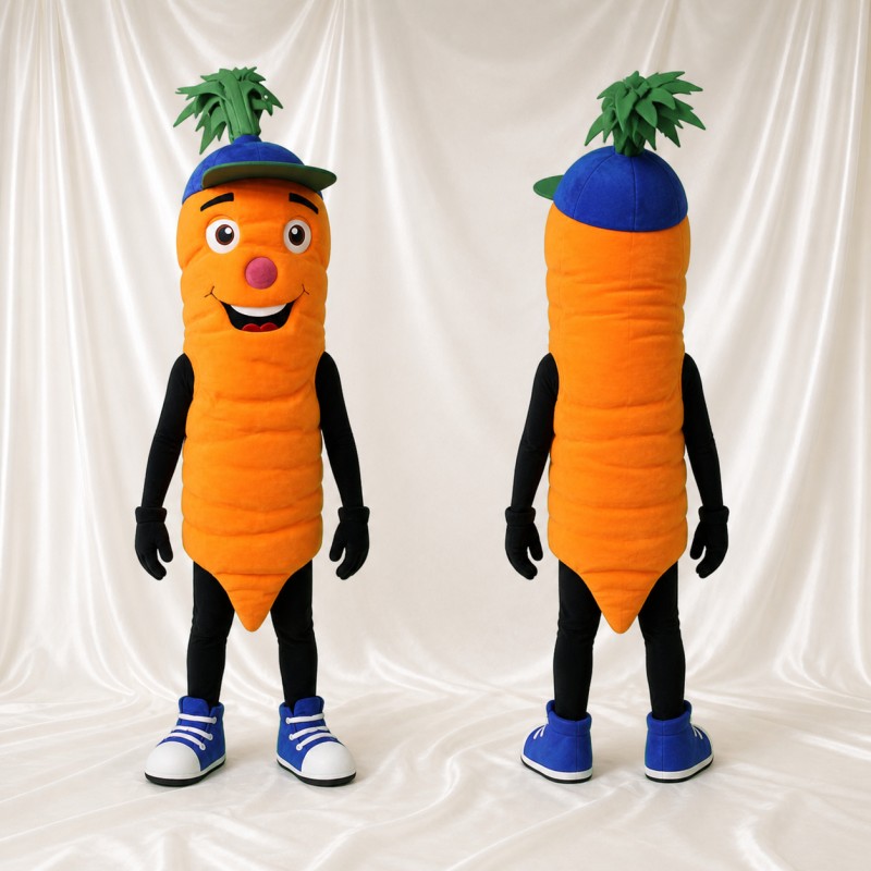 Carotte Orange Costume de mascotte intégral pour adultes Événements gastronomiques