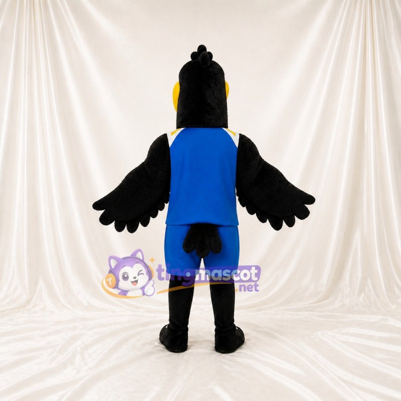 Black Athletic Black Bird Mascot Costume Full Body for Adults Sports Events