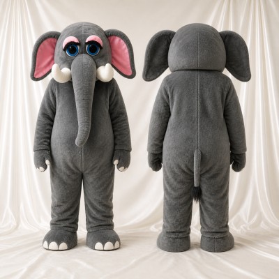 Éléphant classique gris Costume de mascotte intégral pour adultes Zoos