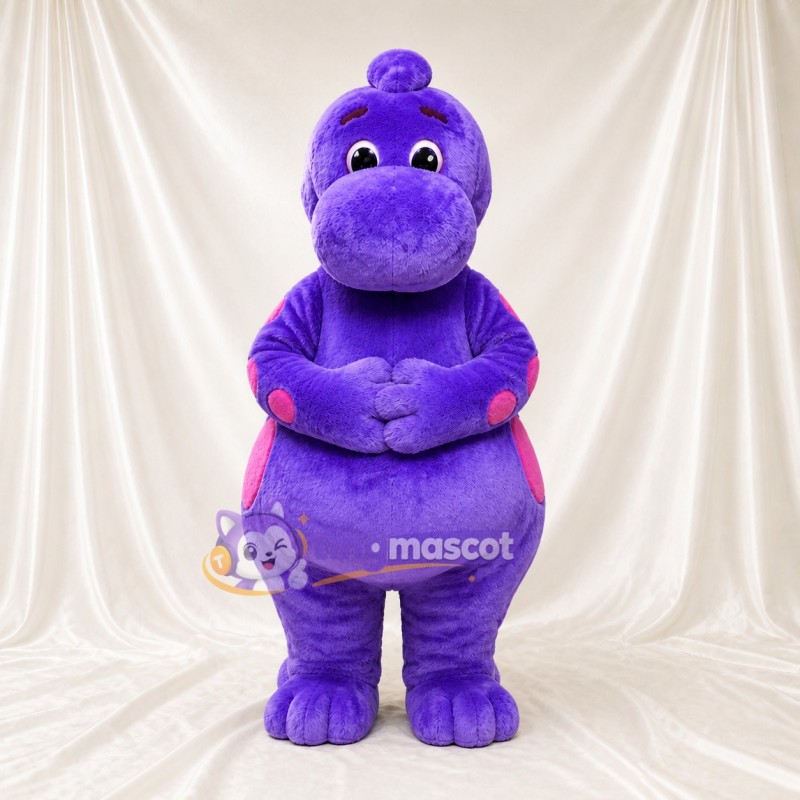Purple Dinosaur Mascot Costume Full Body for Adults School Events