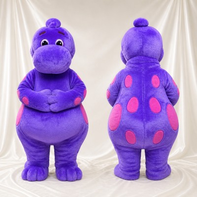 Purple Dinosaur Mascot Costume Full Body for Adults School Events