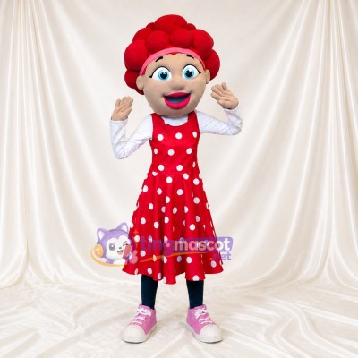 Red Woman Character Mascot Costume Full Body for Adults School Events