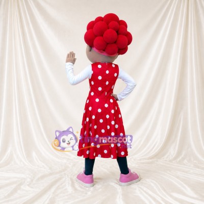 Red Woman Character Mascot Costume Full Body for Adults School Events