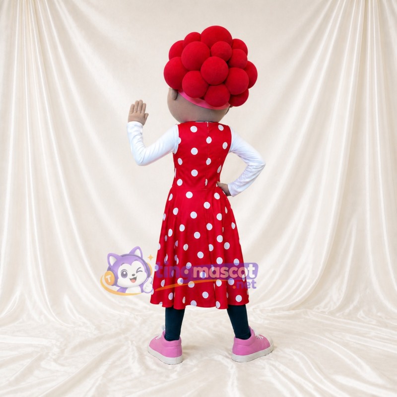 Red Woman Character Mascot Costume Full Body for Adults School Events